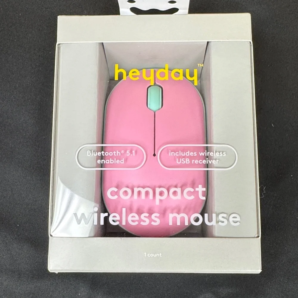 Heyday Pink and Green Wireless Mouse Bluetooth 5.1 enabled includes wireless usb